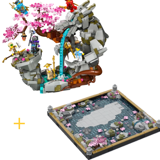 Vitrina para LEGO® NINJAGO® 71819 – Santuario de Piedra del Dragón (Diseñado con Base de Influencer)