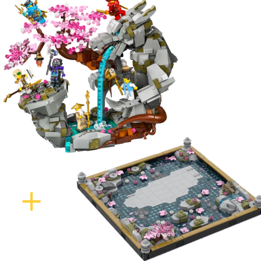Vitrina para LEGO® NINJAGO® 71819 – Santuario de Piedra del Dragón (Diseñado con Base de Influencer)