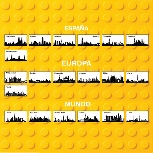 BrickCase Skyline Tiles – Ciudades del Mundo (Tile LEGO® 2x4 Personalizado)